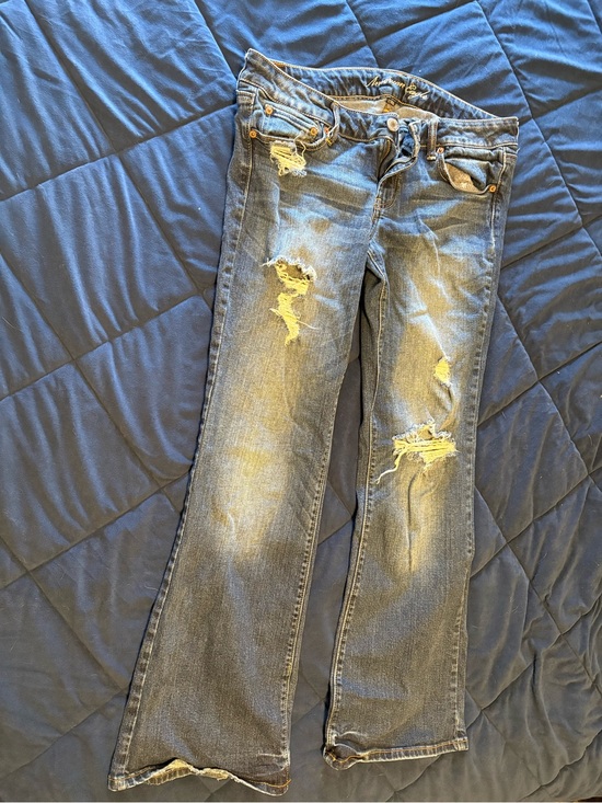 American Eagle Outfitters Denim - American Eagle Outfitters Distressed Blue Flare Jeans